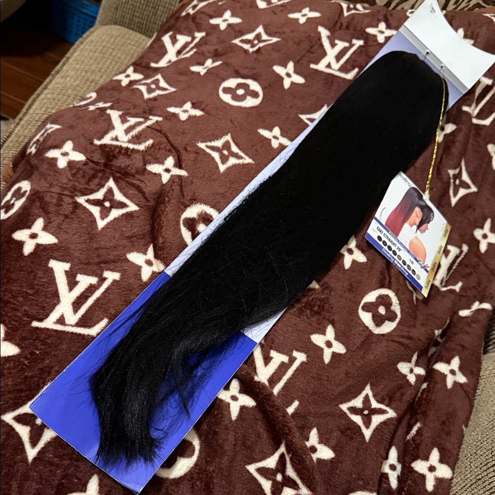 Straight Black Clip-In Ponytail Extension